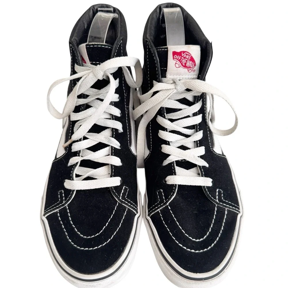 Vans Sk8 Hi Sneaker Canvas Suede Shoe Black Size Men 7 Women 8.5